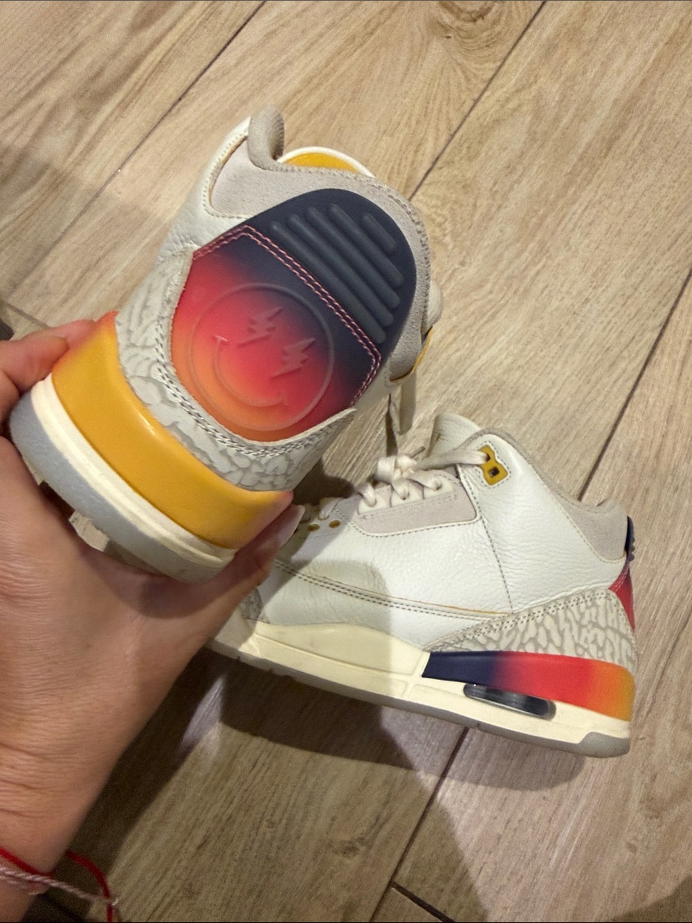 Nike J BALVIN JORDANS RARE! with Sunset Gradient Heel and Yellow Accents
